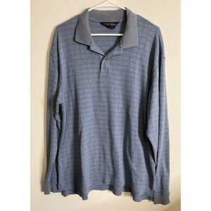 BROOKS BROTHERS 100% Cotton Checked Long Sleeve Polo Shirt Medium